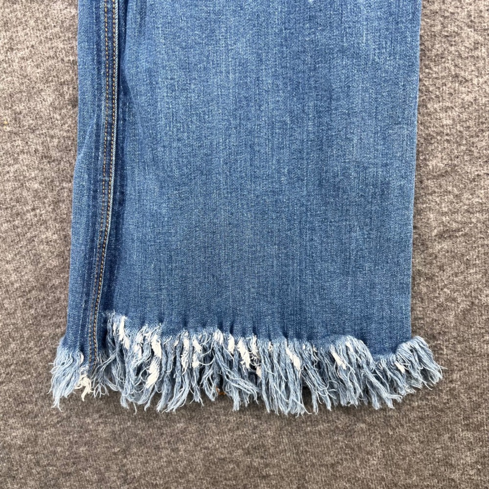 Tricot Womens High Rise Flare Jeans Medium Wash Frayed Fringe Hem Size 11/29 - Picture 10 of 16